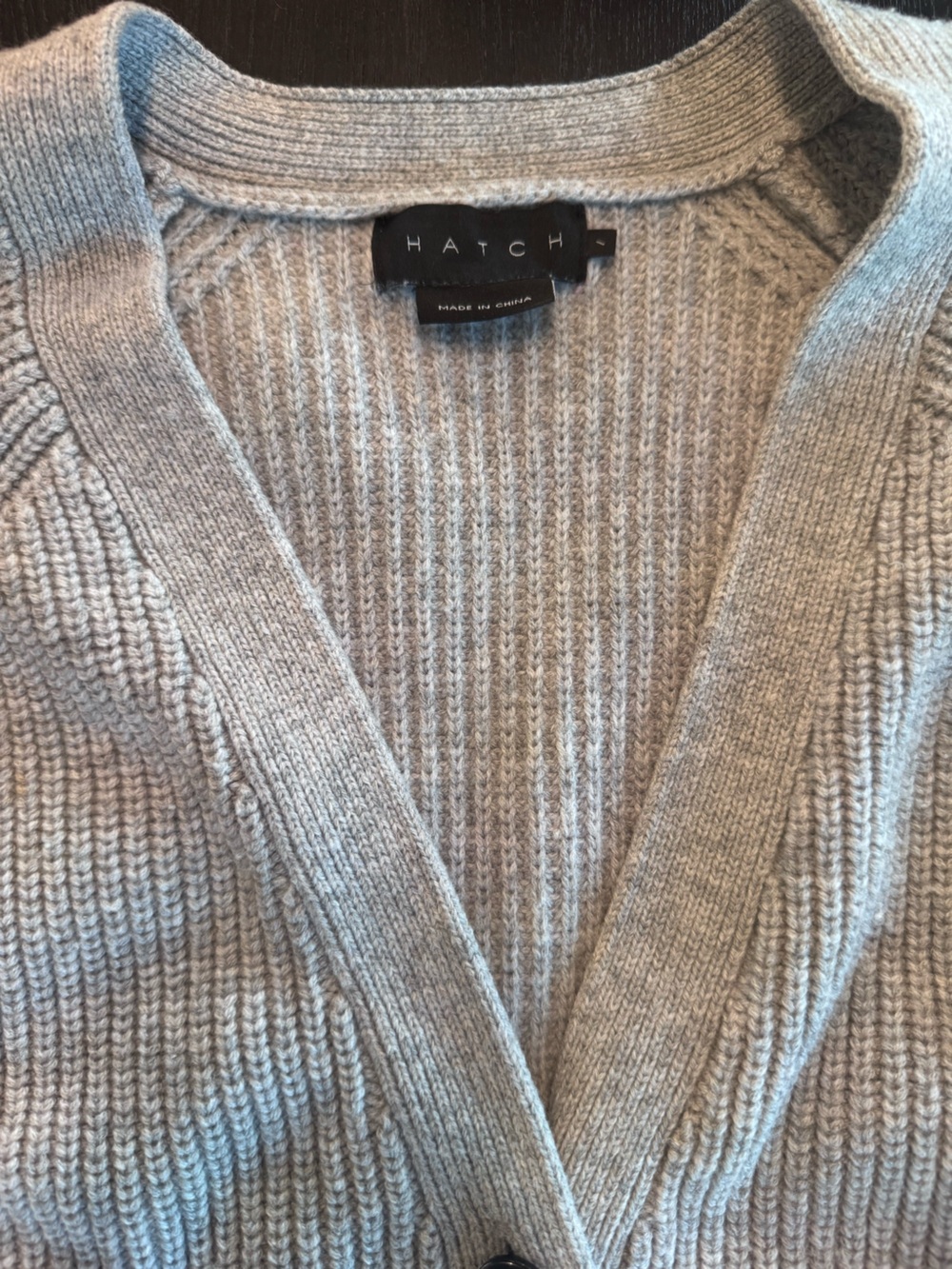 Hatch Light Gray Ribbed Button-Front Cardigan - Picture 2 of 3